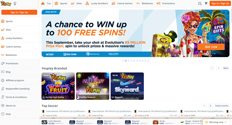 YesPlays – Sports Betting, Lucky Numbers & Casino in South Africa